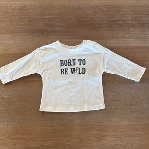 Classic Long Sleeve Tee with 'Born to Be Wild' Print